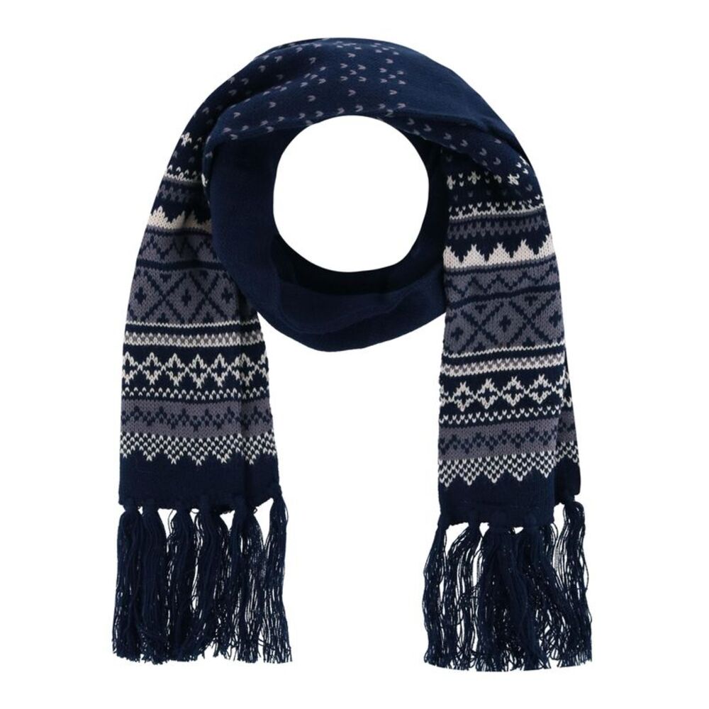 CTM Men's Heavy Knit Winter Pattern Scarf